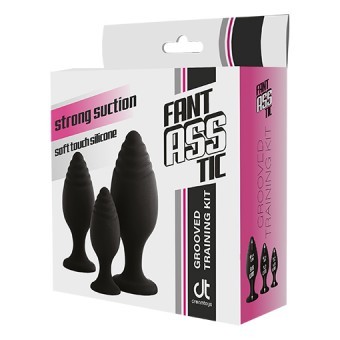 Kit Anal Plug Ventouse par 3 Noir 3-4,5