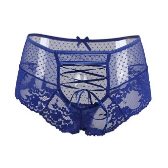 Tanga Taille Haute Bleu TU