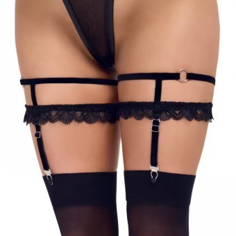 Jarretelles Double � Bretelles Noir