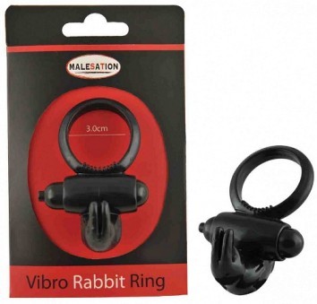 Cockring Rabbit Black Vibrant 3