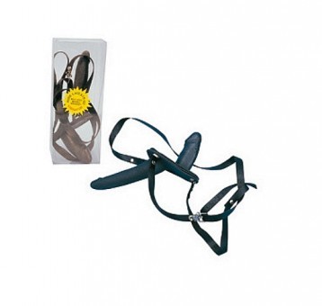 Double Dong Ceinture Noir Latex
