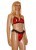 Ensemble String Soutien Gorge Ouvert Rouge
