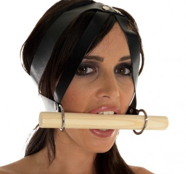 Baillon Cuir Mors En Bois