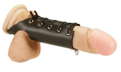 Cockring Gaine Cuir A Lacet