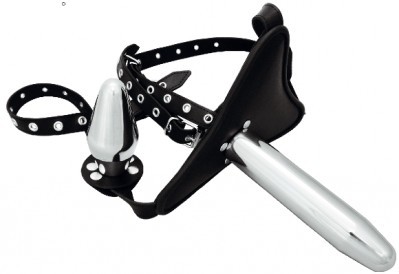 Gode Ceinture Double Cuir et Aluminium