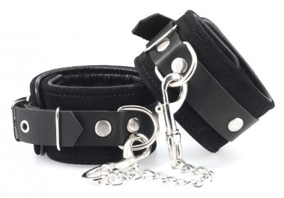 Menottes Poignets Cuir Noir