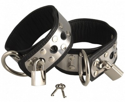 Menottes Chevilles Cuir Metal