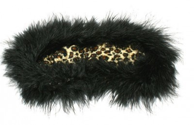 Cache Yeux Leopard Plumes