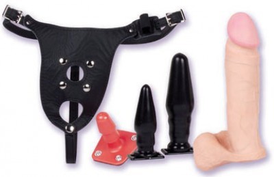 Gode Ceinture Triple Vac U Lock En Cuir Pour Femme