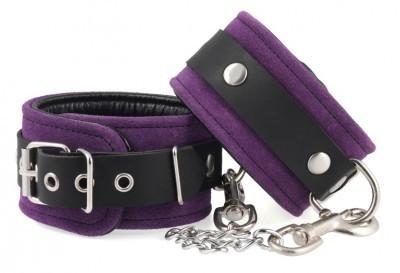 Menottes Poignets Cuir Prune