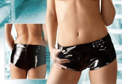 Short Femme en Vinyle Noir
