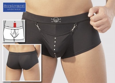 Boxer Noir Cache Sexe Avec Mousqueton