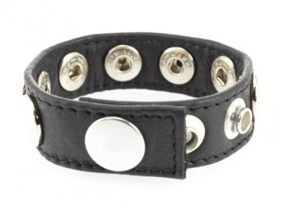 Cockring Cuir Rivets Metal