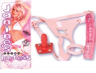 Gode Ceinture Vac U Lock En Cuir Rose Janine