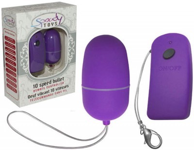 Oeuf vibrant t�l�command� 10 vitesses violet 6cm �3