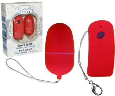 Oeuf vibrant t�l�command� 10 vitesses rouge 5,5cm �3