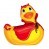 Canard Vibrant Diablotin Avec Cape Rouge