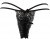 String Noir Ouvert Strass
