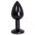 Buttplug Aluminium Noir Avec Pierre Blanche 6cm 3