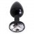 Buttplug Aluminium Noir Avec Pierre Blanche 6cm 3